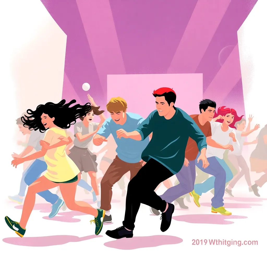 Active participants playing energetic team building games