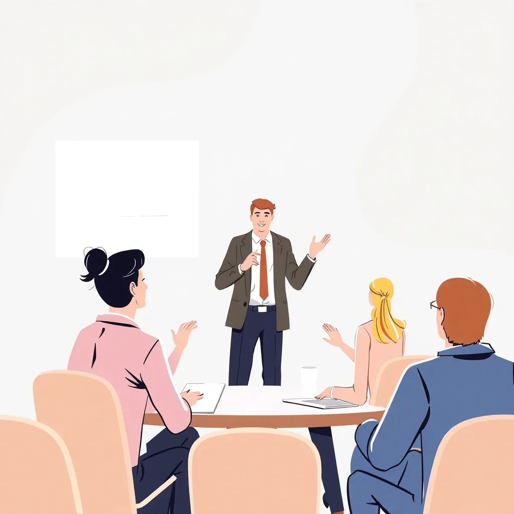 Professional facilitator leading successful icebreaker session